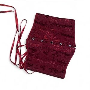 Elegant Red Brocade Corset